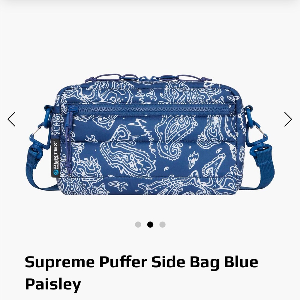Supreme Blue Paisley Puffer Side Bag - Picture 2 of 8